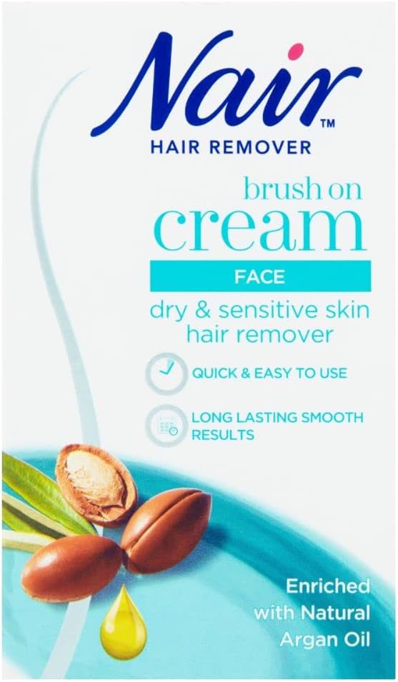 Nourish Facial Brush-On - Hair Removal Cream for Face & Body - Ultra precision - for Dry & Sensitive Skin - with Argan Oil - 50ml