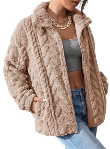 Image of Dokotoo Winter Fleece Jacket for Women 2026 Zipper Casual Coat with Pockets