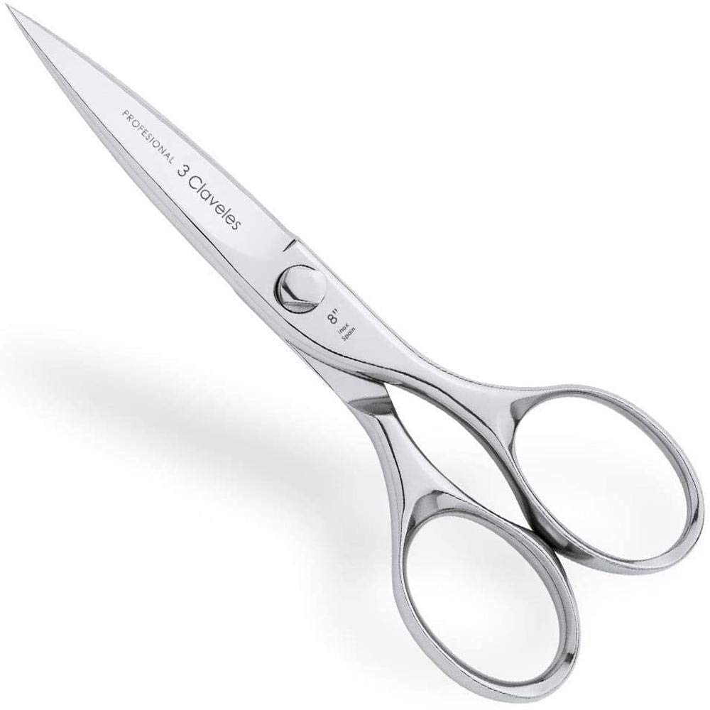 3 Claveles Tijeras Cocina Multiusos, Acero Inoxidable, Brillo, 20 cm