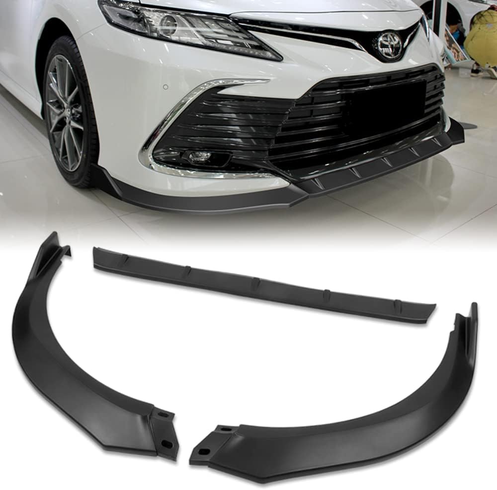 Q1-TECH, Front Bumper Lip fit for Compatible with 2021-2023 Toyota Camry LE/XLE Model Only, Front Bumper Lip Spoiler Air Chin Body Kit Splitter, ABS, STP-Style (Glossy White)