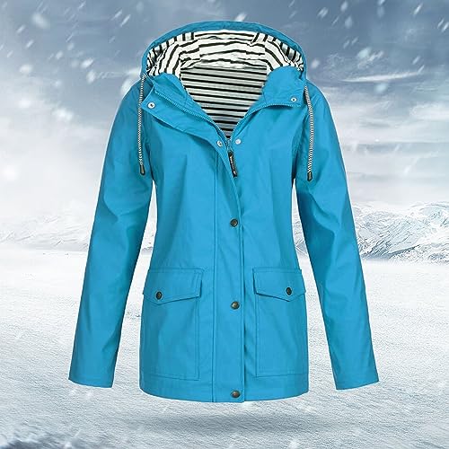 Veste de pluie imperméable et coupe-vent avec capuche ample L - 3