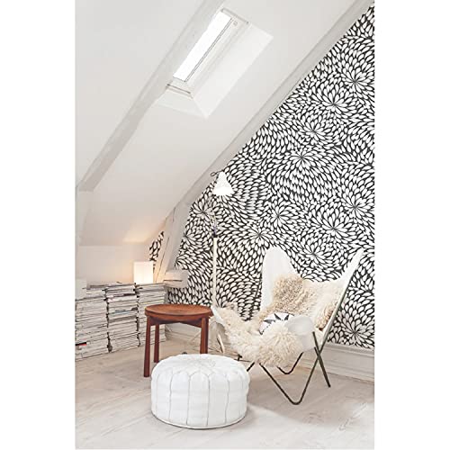 Papier peint muralo floral lavable pour masquer les défauts - 2