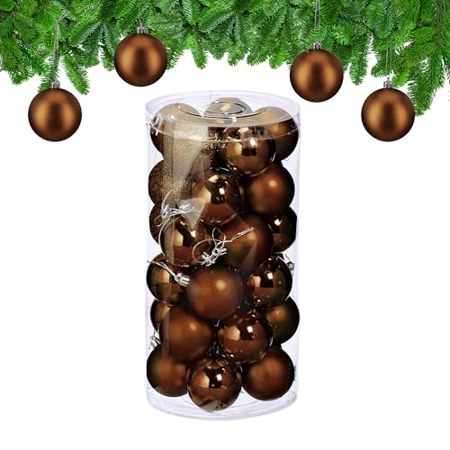Relaxdays Weihnachtskugeln im 30er Set, Kunststoff, D: 6 cm, runde...