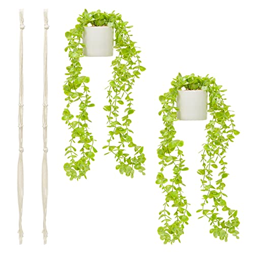 Juvale Hanging Artificial Eucalyptus Plant With White Ceramic Pot For Wall Decor, House Warming Gift (31 In, 2 Pack) #TOP3
