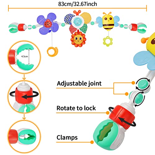 FPVERA Baby-Spielzeug 0-6 Monate: Spielbogen Kinderwagen Babybogen Spielzeug Autositz Clip Play Arch On The Go Sensory Toy Geschenk für Neugeborene Kleinkind 0 3 6 9 12 Monate – Bild 3