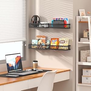 PUSDON Hanging Storage Baskets Organizer Wall Mount, Metal Wire Storage Bin Rack for Kitchen Bathroom Shower Spice Shelf Home Decor Essentials Black-2 Packs (Netting) PUSDON Hanging Storage Baskets Organizer Wall Mount Metal Wire Storage Bin Rack for Kitchen Bathroom Shower Spice Shelf Home Decor Essentials Black 2 Packs Netting