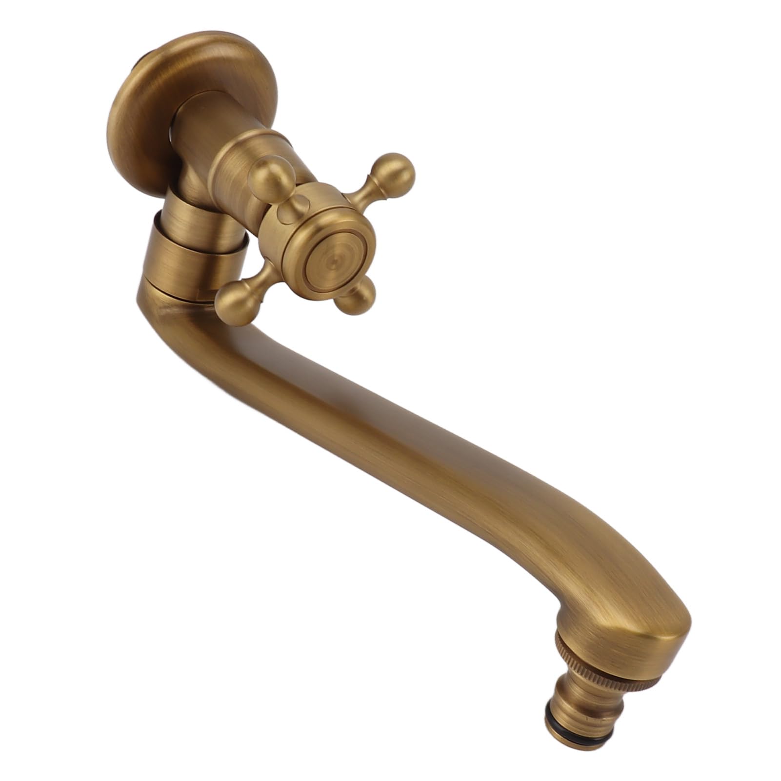 Grifo de jardín de cobre antiguo vintage con boquilla extendida, control de agua fría, resistente a la congelación, ideal para uso en exteriores