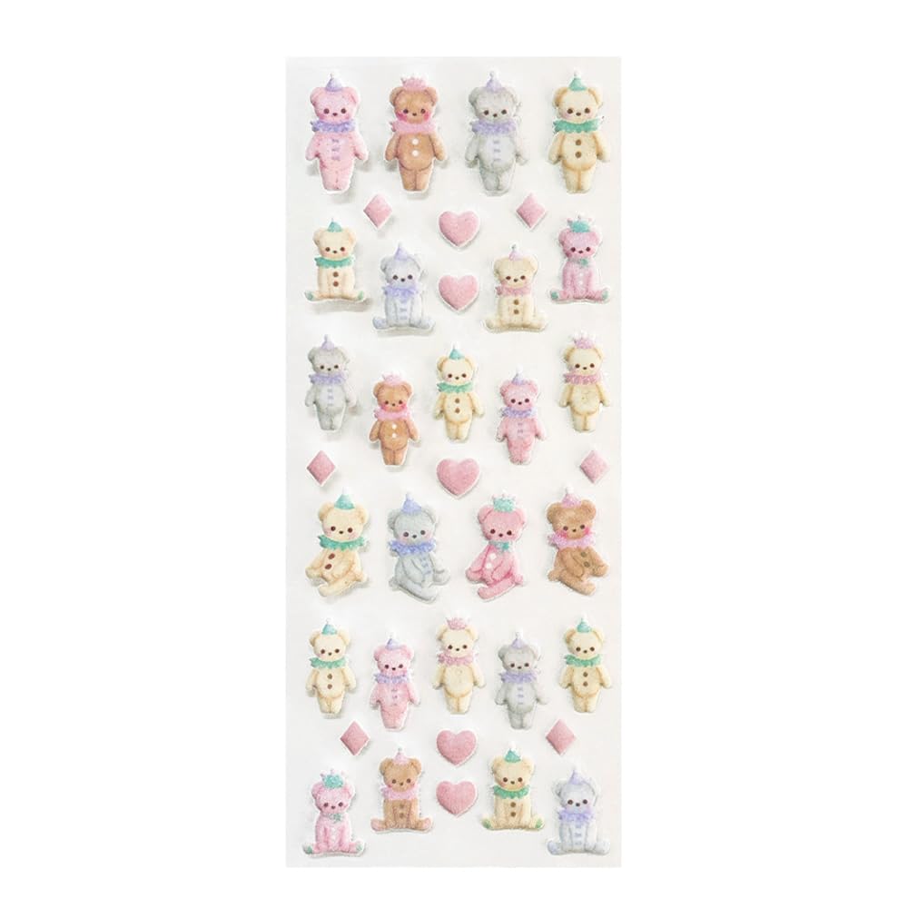 Amazon.co.jp: クローズピン フロッキーシール くま US-16660 もこもこ