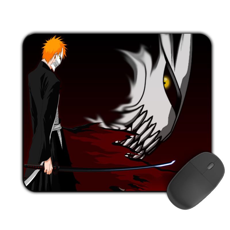Image of Printed Designer Mouse Pad Hollow Mask X Ichigo (200MM X 240 X 3MM) Enhance Gaming and Work Performance Comfortable and Precise Non-Slip Water Proof Bleach Mouse Pad.