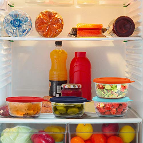 SOPHICO 4-Pack Round Silicone Storage Lids for Anchor Hocking & Pyrex Glass Bowls