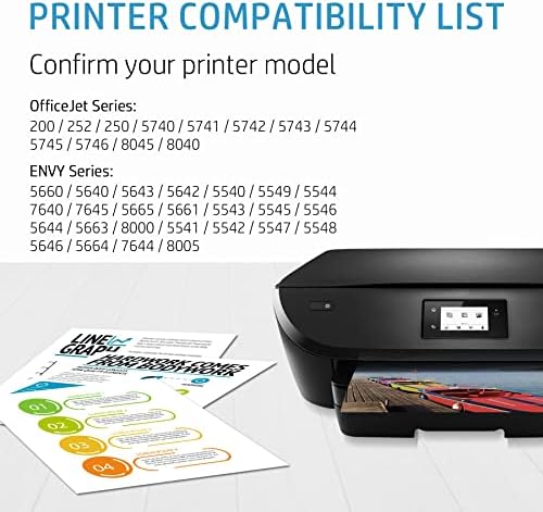 7Magic Remanufactured 62 XL Ink Cartridges compatible for HP 62 Ink Cartridges Twin Pack HP62 HP 62XL for HP ENVY 5540 5640 5544 5546 5644 7640 HP OfficeJet 200 250 5740 Printer(1 Black, 1 Tri-color)