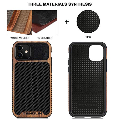Coque iPhone 11 idéale pour le bureau en bois noir TENDLIN - 2