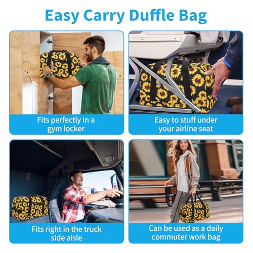 Image of Apenze Small Gym Bag 14 inch lightweight Carry On Mini Duffel Bag for Travel Sport - Sunflower