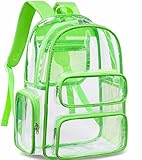 CAMTOP Mochila transparente resistente, bolsa transparente transparente para estudantes, escola, trabalho, festival, viagens esportivas