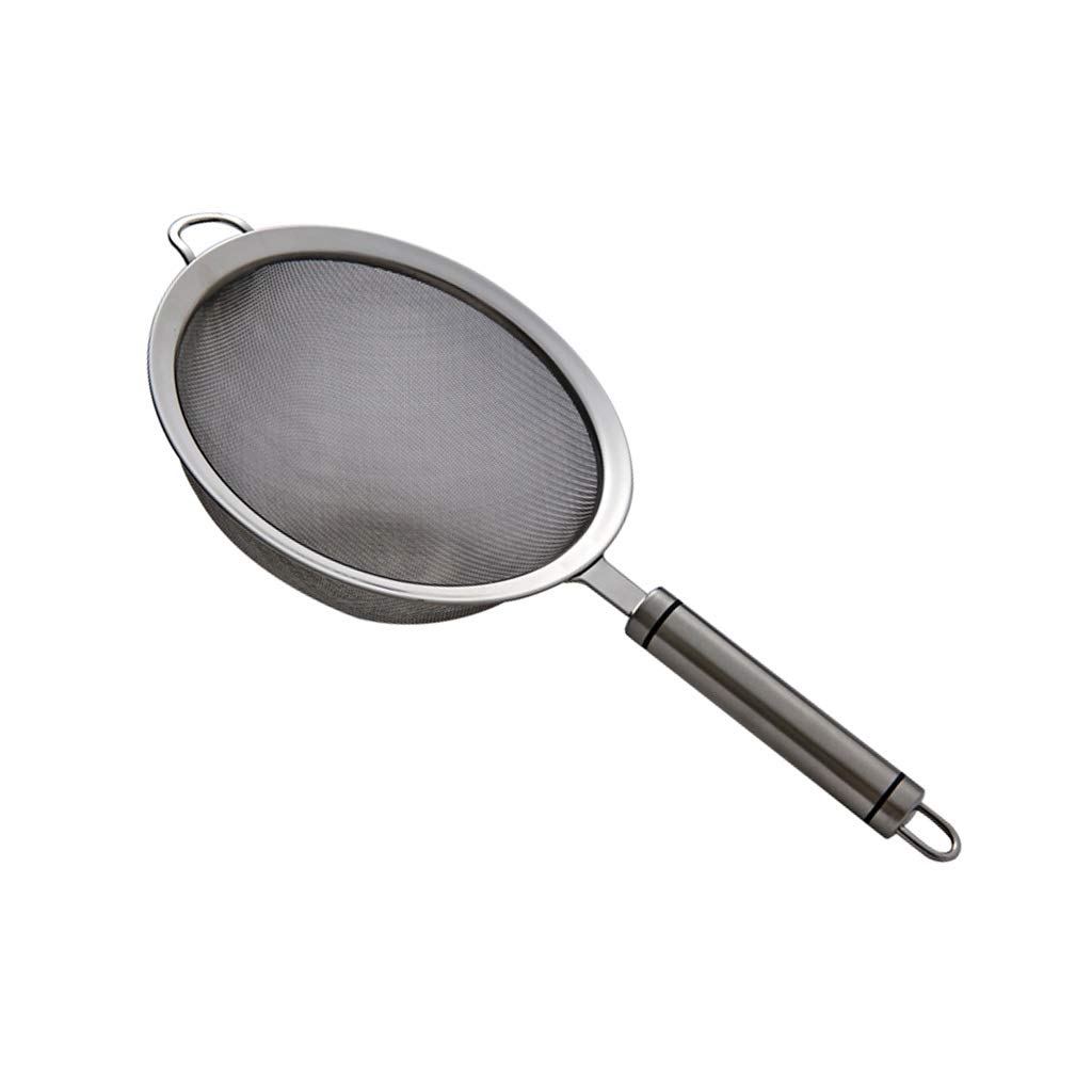 Tamiz, colador, colador Coladores Finos Coladores de Acero Inoxidable de Malla Fina cómodas Asas Antideslizantes for colador de Cocina Cucharón for Cocina (Tamaño : L) (Size :