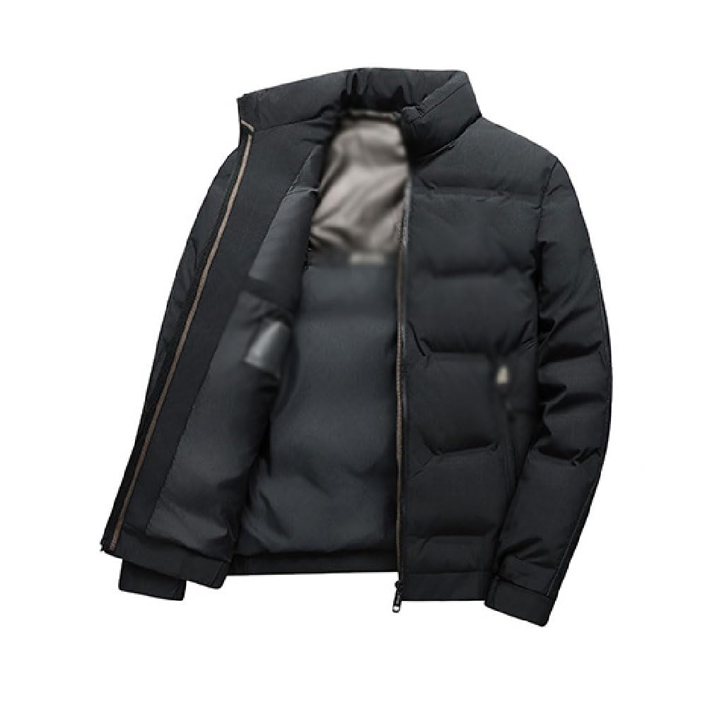 Doudoune d'hiver à col montant large veste courte chaude pour homme
