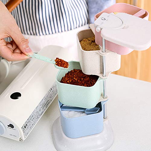 Pots à épices avec cuillères étanches pour conserver le sel - 4