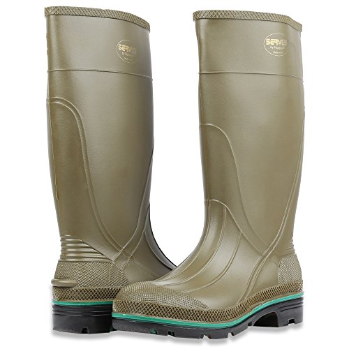 Image of Servus MAX 15 inch PVC Chemical-Resistant Soft Toe Men's Work Boots, Olive, Green & Brown (75120), Size 14
