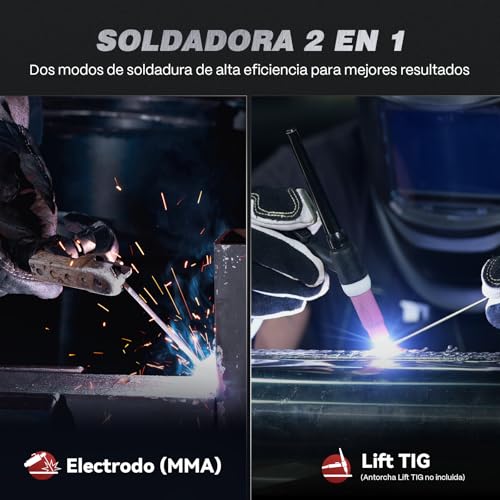 Miniatura 4 de Arccaptain Soldador Inverter De 200 A Con Pantalla Led Grande, Maquina De Soldar Tig Arc Lift Con Control Sinérgico, Inversor Igbt, 230v Grupo De Soldar Mma Con Hot Start, Arc Force