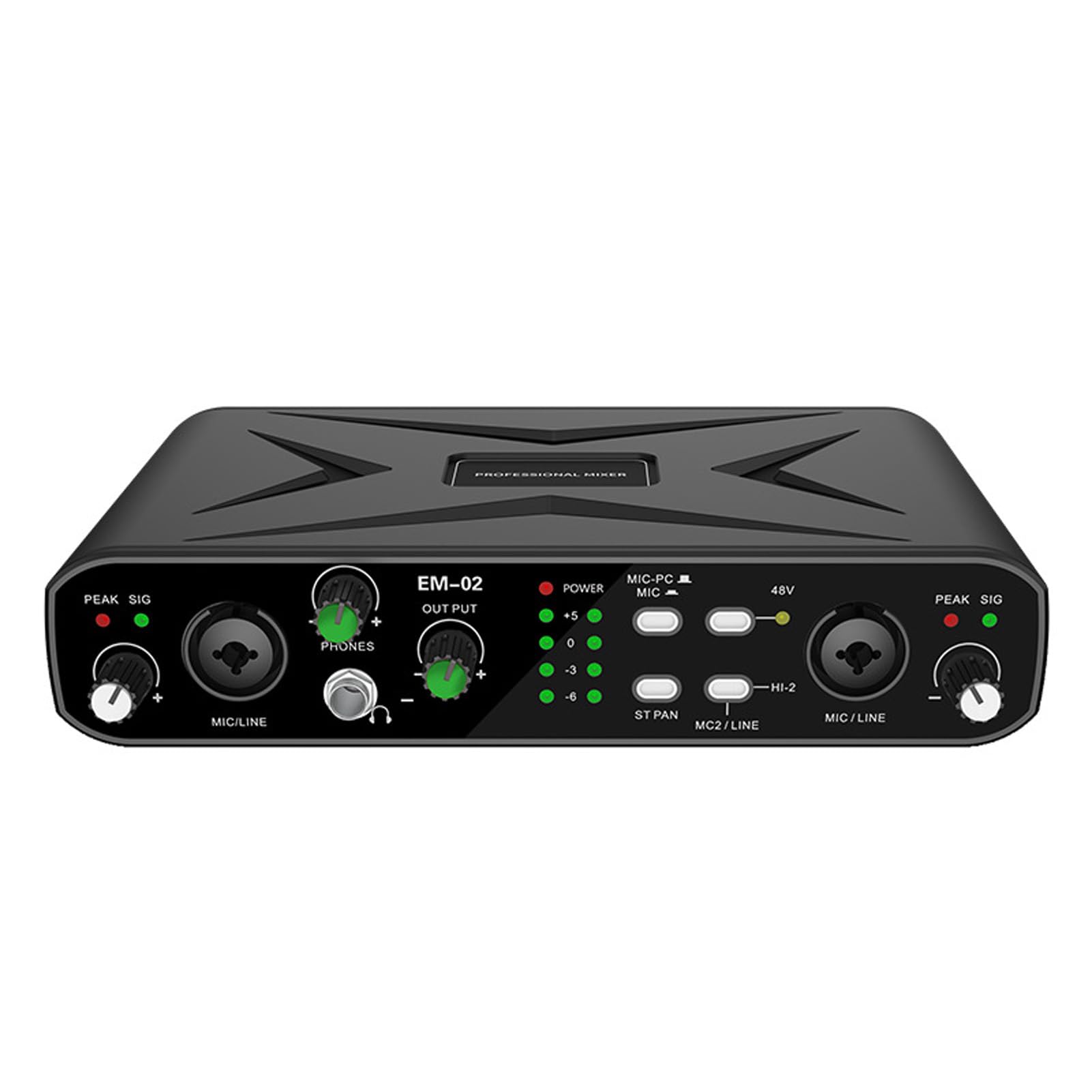 Tarjeta de Sonido USB Externa, Interfaz de Audio de Alta Resolución de 32 bits 384 KHZ con Preamplificador de Micrófono y Alimentación Fantasma de 48 V, para