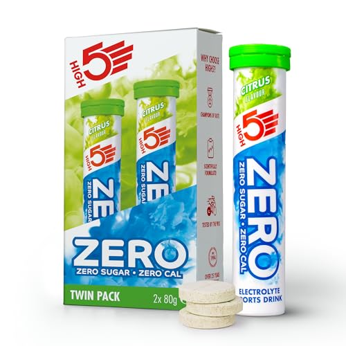 HIGH5 ZERO Elektrolyte Ohne Zucker - Hydration Helper, Für Mehr Leistung und Wohlbefinden - Potassium Calcium Magnesium Brausetabletten - Zitrus, 40 Elektrolyte Tabletten (2 x 20 Stück)