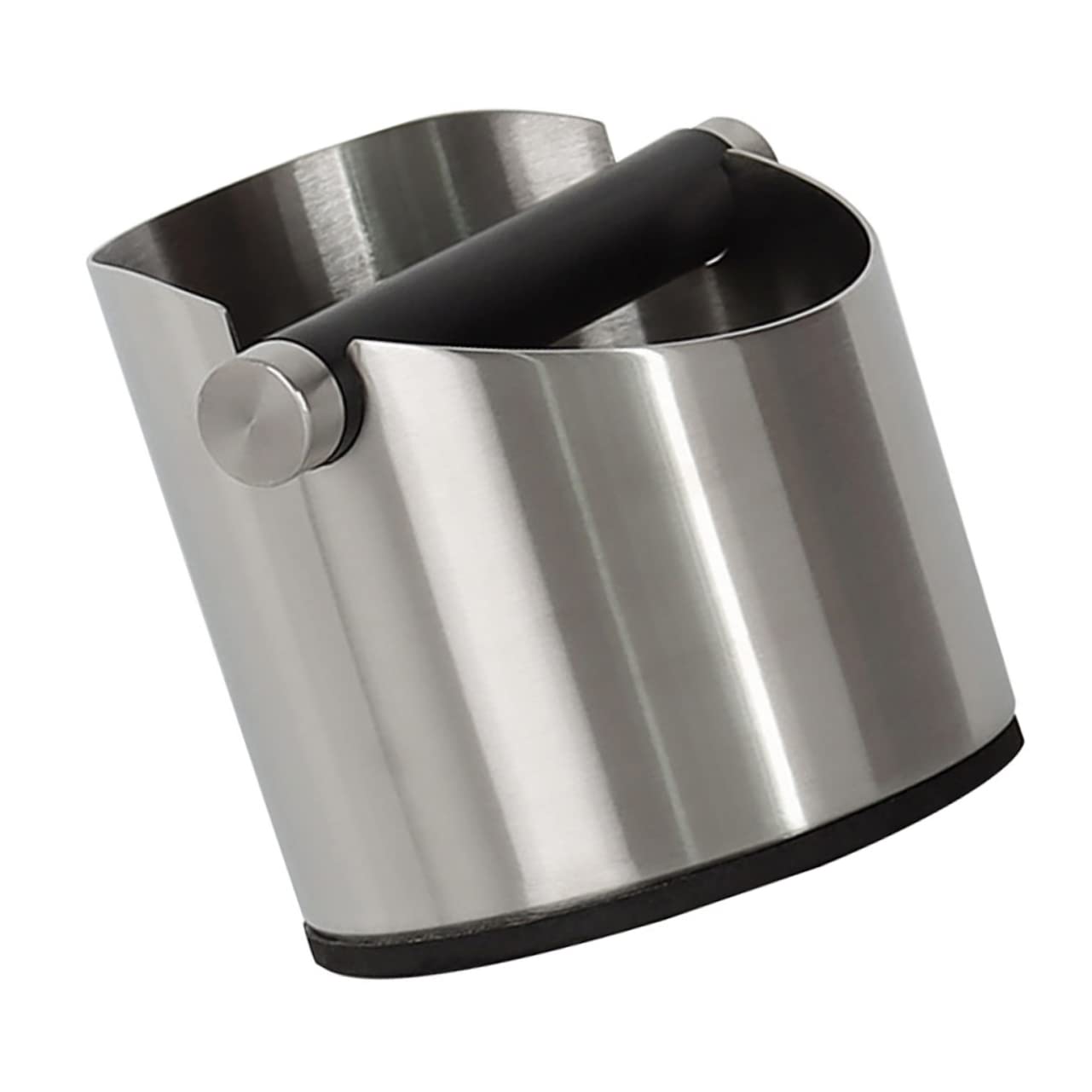 MAGICLULU Edelstahl Kaffee Abklopfbehälter Mit Gummipad Großer Gebrauchter Kaffeesatz Behälter Für Espressomaschinen in Schwarz Abfallbehälter Für Kaffeezubehör