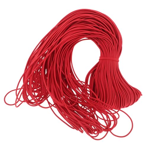 TEHAUX Red DIY Stretch Band Round Elastic Cord for Crafting Mask Making and Decoration Durable and Easy to Cut for All Your DIY Projects