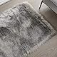 JXLOULAN Faux Lammfell Schaffell Teppich Grau 75x120 cm, Weicher Flauschiger Teppich Wohnzimmer Deko, Longhair Fell Lammfellimitat Carpet für Stühle Sofa Schlafzimmer Kinderzimmer
