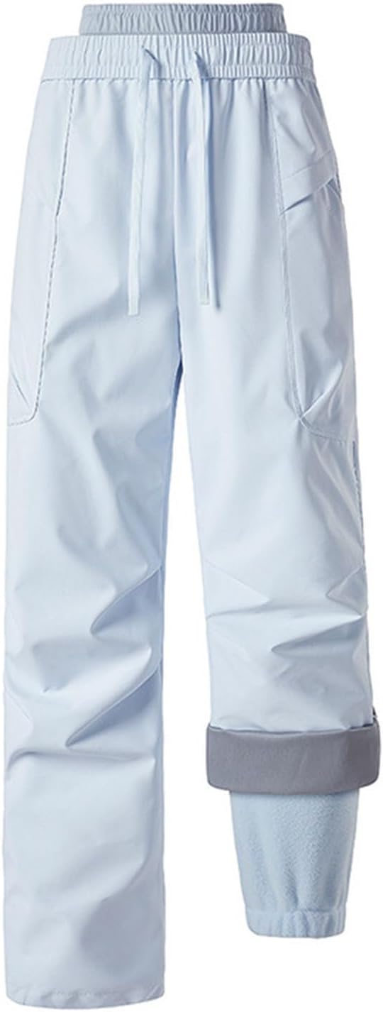 Cambkatl 3 in 1 Snow Ski Hiking Pants for Men Waterproof Fleece Lined Camping Softshell Snowboard Pants with Detachable Liner