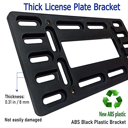 Image of BGGTMO Front License Plate Mounting Kit- License Plate Bracket Holder Frame- Universal Bumper Car Tag Frame Mount Adapter with Stainless Steel Screw Cap, Cable Ties