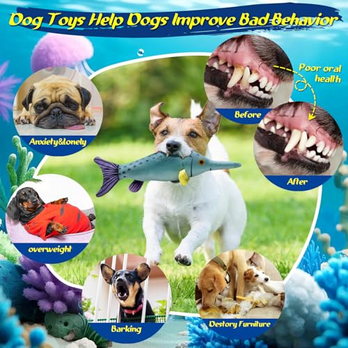 Image of Fuufome Large Squeaky Dog Chew Toy, Ideal Dog Toys for Chewers, for Small and Medium Breed Puppies or Dogs