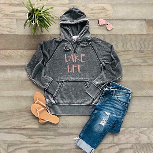 Lake Life Hoodie Sweatshirt Bonfire Lake Bum Soft Lightweight Burnout Hooded Sparkly Matte Metallic4