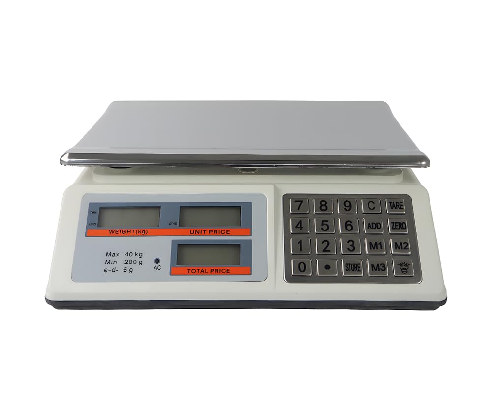 Preisberechnungs-Plattformwaage, Präzise elektronische Waage, Ladenwaage, Doppelseitige LCD-Anzeige HDWR wagPRO-S40A