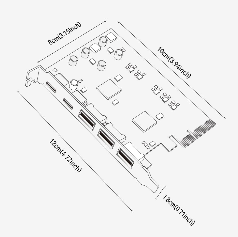 Image of 10Gbps PCIe USB 3.2 Gen 2 Card, 5-Port USB Expansion Card with 2 USB C & 3 USB-A Ports, PCI Express 3.0 x4 Adapter for Desktop PC, External SSD, VR Headset, Workstation, Data Transfer Only