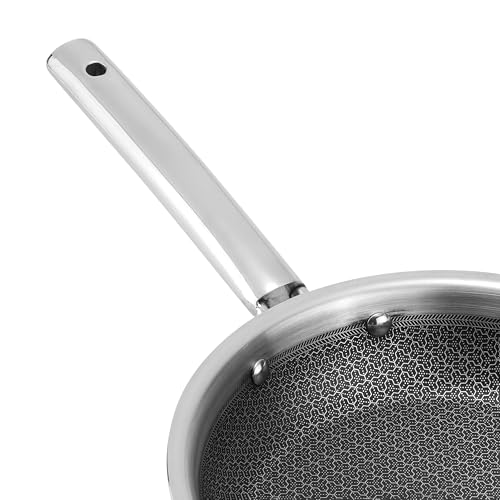 Image of Kraft Futuretec Pro Triply Stainless Steel Honeycomb Frying Pan 24 cm, 2.2 litres | Non Stick Fry Pan for Omelette | Stick-Resistant Hexa Design | Metal Spatula Safe | Induction & Gas Compatible