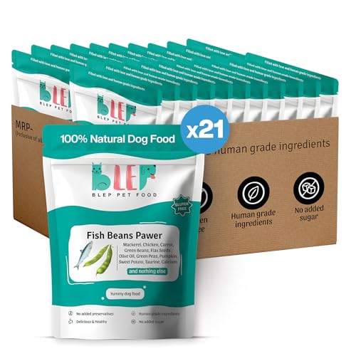Image of BLEP Fish Beans Natural Dog Food 6.3Kg (21 Pack of 300g) | Zero Preservatives|Aids Joint Health & Digestion|Collagen Rich| Human Grade, Natural Wet Dog Food|Ideal for All Breeds