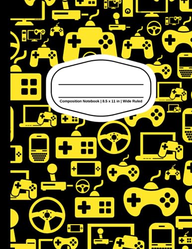 Composition Notebook Wide Ruled: Wide-Ruled Lined Paper Notebook Journal CN01 | Ideal for Teens Kids Students | Video Games Yellow Black (Wide Ruled Composition Notebooks) image 2