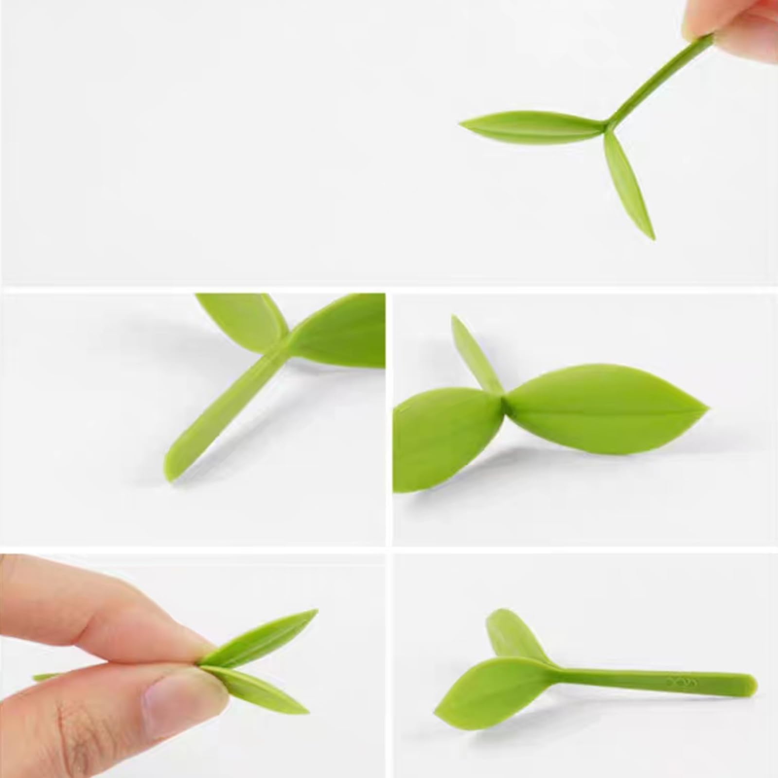 WUDQIJI Sprout Bookmark Pack of 6 Small Green Bookmarks Sprout Small Green Bookmarks Silicone Grass Buds Bookmark Children for Adults Students (3 Colours) - Image 2