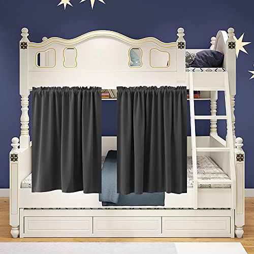 Image of KOUFALL Extra Wide Short Curtains for Bedroom,Blackout 52 in Width Large Window Curtains for Living Room Bathroom,Set of 2 Panels,30 Inch Length,Dark Grey