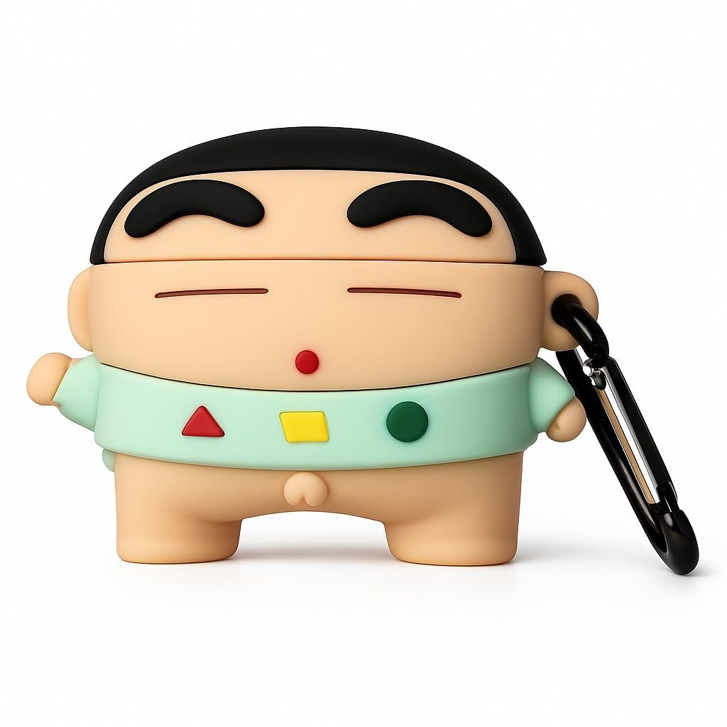 Cartoon Silicone Case Compatible with Apple AirPods Pro 2 Case Cover – Cute 3D Shockproof 360° Protective Skin Cover with Keychain | AirPods Pro 2nd Gen Case (Shin-chan)-image-21