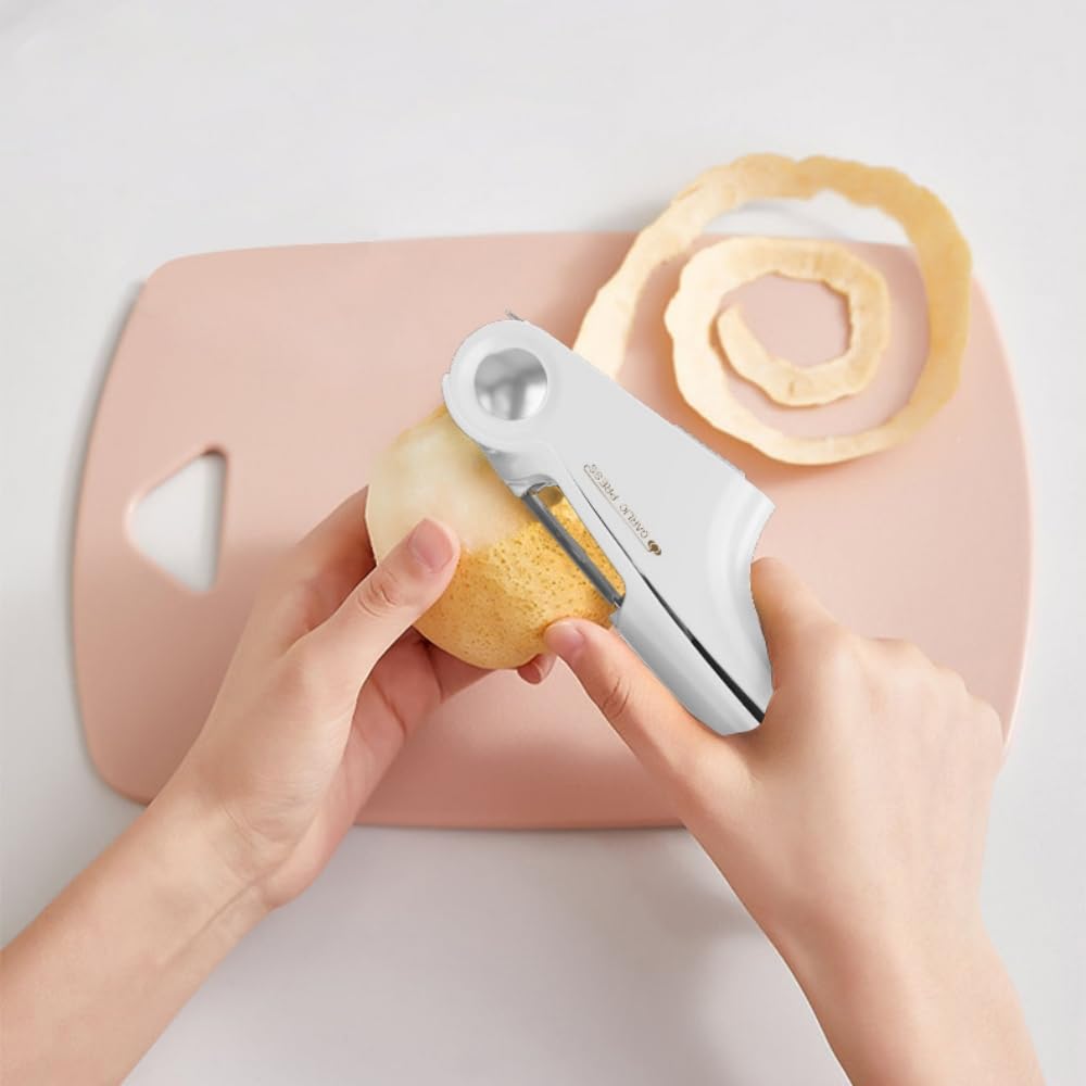 2-in-1-Knoblauchpresse, Knoblauchpresse aus Edelstahl, Knoblauchschäler und Knoblauchreinigungswerkzeug, leicht zu drückender Knoblauchschneider, ergonomischer Griff, rostfrei, Spülmaschinen-Knoblauch