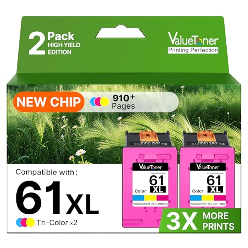 Cartouches d'encre 61XL Valuetoner pour imprimantes HP Deskjet et Envy