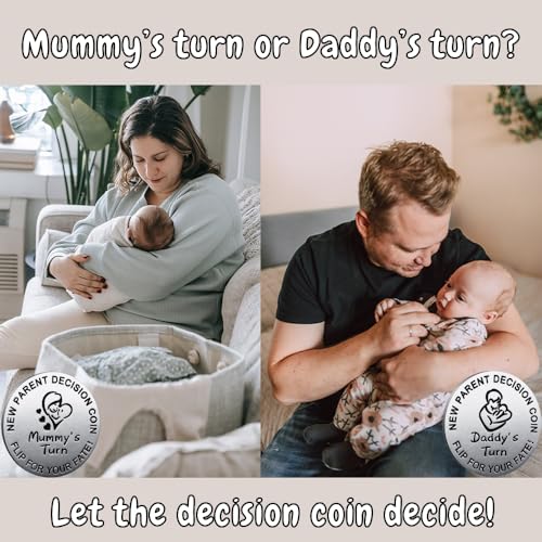 Image of New Parent Decision Coin Funny Pregnancy Gifts for First Time Moms Dads, Cute New Parents Gift Mommy Daddy Couples Gift Ideas, Gag Gift for Shower Birthday Fathers Day,Silver