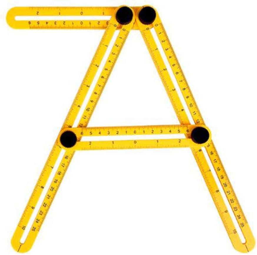 JSEIAJB 1Pcs Professional Template Tool Angle Ruler Measuring Protractor Activity Four-fold Ruler with Metric Inch Scale(E)