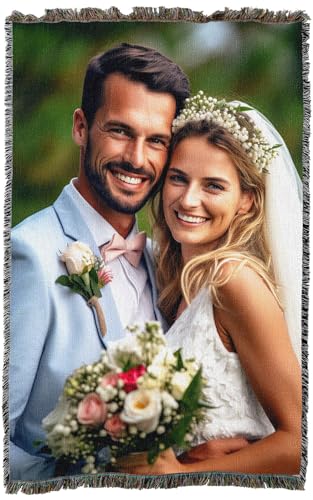 Pure Country Weavers Personalized Woven Photo Blanket 100% Cotton...