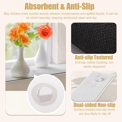 Tapis d'appui de fenêtre découpable coussin anti-poussière lavable - 4