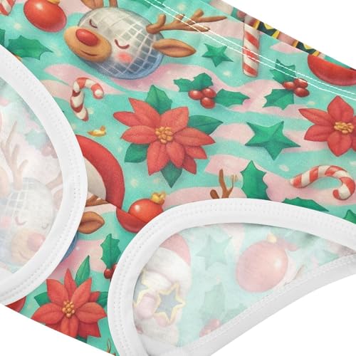 Joisal Whimsical Christmas Red Ball Cute Panties Girl Girls Underwear Toddlers Cotton Florals Undies Kids Briefs 2t4