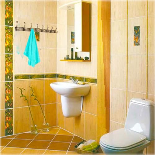 Image of Heavy Duty S Type Stainless Steel Cloth Hanger Suitable for Bathroom Bedroom Kitchen Wall Hook Rail Hanging Scarf Coat Keys Tie Towel Door Robe (Pack of 1, 8 Pin Antique)
