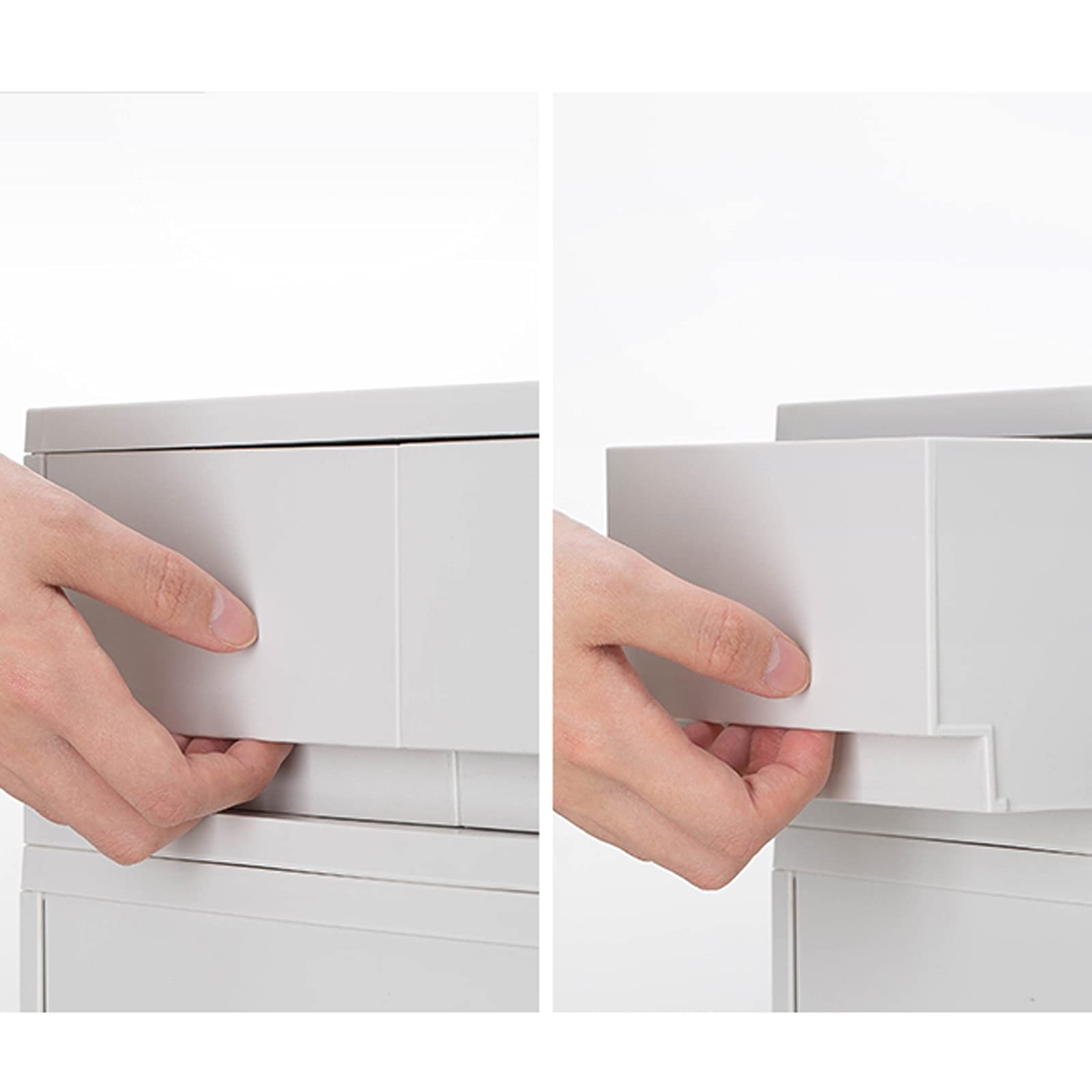 Caja de almacenaje Gris White Office Storage con caja de la organización de almacenamiento de escritorio de cajones para cuadernos, archivos, lápices y suministros de oficina en casa Caja de almacenam