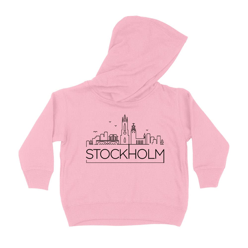 Skyline Stockholm Sweden Kids Hoodie Sweatshirt Toddler 2T Light Pink
